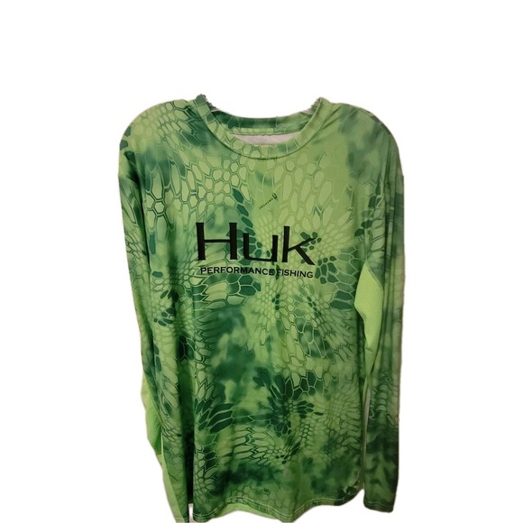 Huk Other - HuK Shirt Mens Kryptek Camo Sun Performance M Green Fishing Surf Swim Outdoor